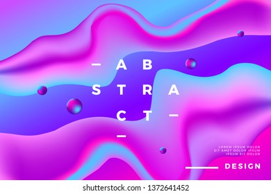 Abstract gradient background. Colorful fluid liquid shapes. Vector illustration.