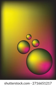 Fundo de gradiente abstrato com esferas coloridas e tons vívidos