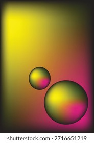 Fundo de gradiente abstrato com esferas coloridas e tons vívidos