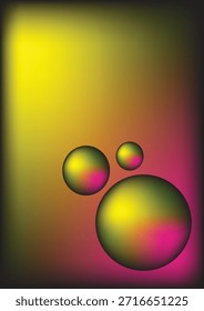 Fundo de gradiente abstrato com esferas coloridas e tons vívidos