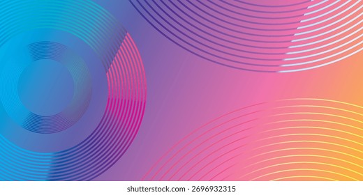 Fundo de gradiente abstrato com círculos concêntricos e curvos 