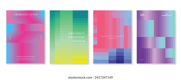 Abstract gradient background cover vector. Modern digital wallpaper with vibrant color, pixel. Futuristic landing page illustration for branding, commercial, advertising, web, poster.