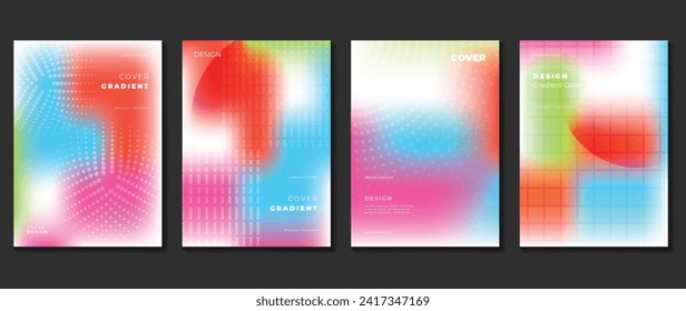 Abstract gradient background cover vector. Modern digital wallpaper with vibrant color, halftone. Futuristic landing page illustration for branding, commercial, advertising, web, poster.