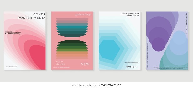 Abstract gradient background cover vector. Modern digital wallpaper with vibrant color, geometric shape. Futuristic landing page illustration for branding, commercial, advertising, web, poster.