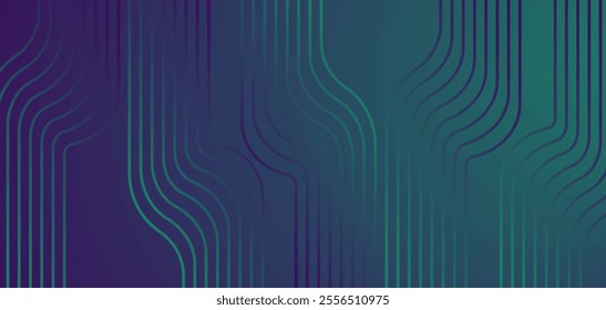 Abstract gradient background with curved line patterns. Elegant blue and green design for modern concepts.