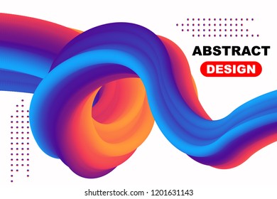 Abstract gradient background design, 3d Fluid shape illustration