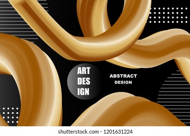 Abstract gradient background design, 3d Fluid shape illustration
