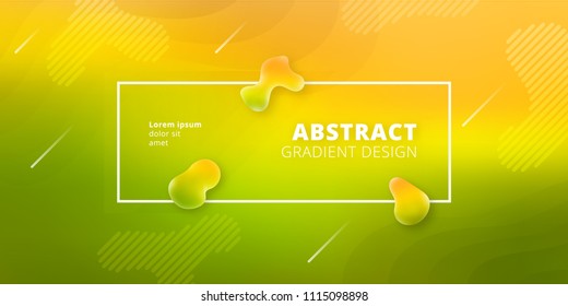 Abstract gradient background design - futuristic fluid style background with frame and abstract graphic elements