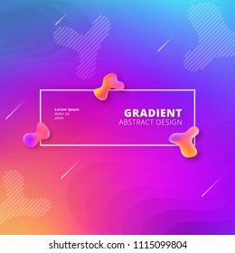 Abstract gradient background design - futuristic fluid style background with frame and abstract graphic elements