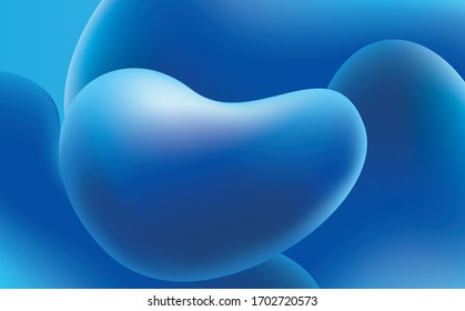 Abstract gradient background design - futuristic blue fluid style background with frame and abstract graphic elements. Editable Design.