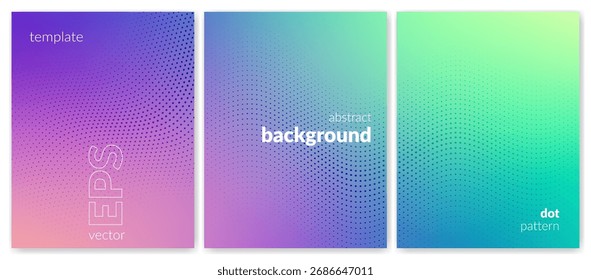 Plano de Fundo de Gradiente Abstrato com Pontos. Roxo vibrante a azul-petróleo. Fundo para branding, web, capas, banners de anúncios, apresentações, cartazes, gráficos digitais modernos, design criativo. Imagem vetorial