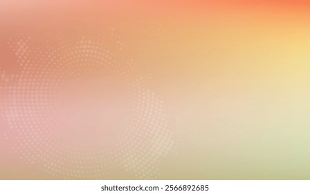 Abstract gradient background with a dotted circular pattern fading into soft pastel tones of orange, yellow, pink, and green. Ideal for creative designs