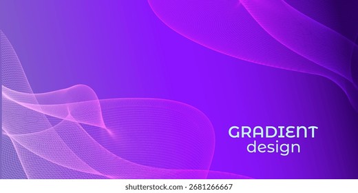 Abstract Gradient Background with dynamic Wave Lines and Futuristic Shapes. Perfect for modern design, digital art, technology template, banner, poster, or presentation backdrop.Vector illustration