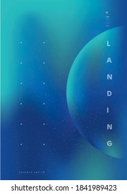 Abstract gradient background with elements and inscriptions, in a minimalist style. Vector illustration. 