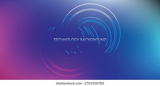 Abstract gradient background featuring concentric circles in shades of blue and purple, creating a modern, technology-inspired design.