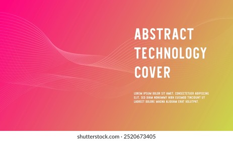 abstract gradient background featuring smooth white wave lines over a pink to yellow gradient. This minimal yet modern design is ideal for technology-themed presentations