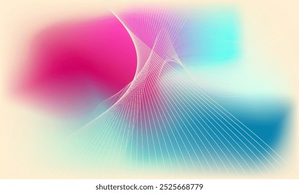 Abstract Gradient Background with Flowing Curved Lines and Soft Color
