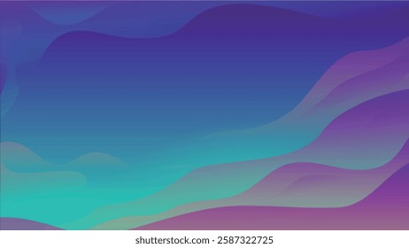 Abstract gradient background with flowing shapes and a blend of blue and purple hues.