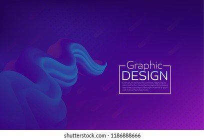 Abstract gradient background with fluid shape. Liquid wave purple vector illustration.