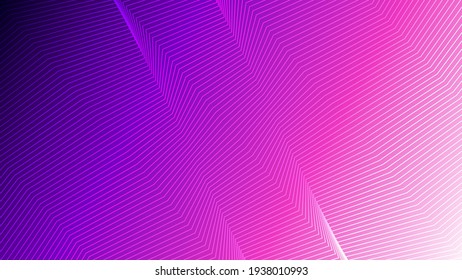 Abstract Gradient Background with Futuristic Geometric Lines. Vector Modern Background for Technology, Business, Finance. Pink and Purple Gradient Background