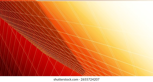 Abstract Gradient Background with Geometric Lines in Red and Orange Tones