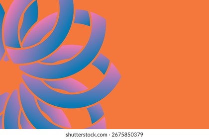 Abstract gradient background with geometric shapes and circle. Vector illustration in flat style.