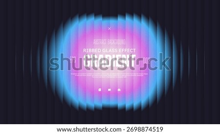 Abstract gradient background with glass displacement effect of purple blue iridescent colors, holographic circle with neon ribbed effect, Bold dynamic vector backdrop