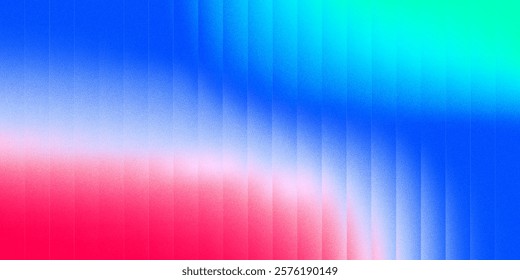 Abstract gradient background with glass texture effect. Vector red and blue gradient with retro grain texture. Stripped glass pattern background