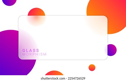 Abstrakter Farbverlauf-Hintergrund mit Glassmorphismus-Stil. Geometrisches, durchsichtiges, frostiges Glasdesign. Vektorbanner-Vorlage
