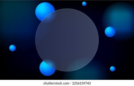 Abstract gradient background with glassmorphism style. Transparent frosted glass geometric design. Vector banner template