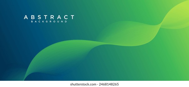 Abstract gradient background with glowing wave lines background. Modern green flowing wave lines. Futuristic technology concept. Suit for poster, banner, brochure, cover, website, flyer.	