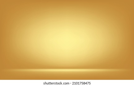 Fondo de gradiente abstracto con color dorado, foco, patrón de habitación estudio. Ilustración vectorial.