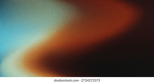 Abstract gradient background with grainy texture featuring blue orange brown and black hues blend together