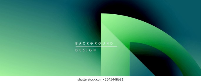 Abstract gradient background. Green, blue hues blend smoothly. Minimalist design features geometric shapes, text overlay. Modern aesthetic.