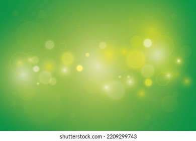 Abstract gradient background with green color and bokeh light pattern. Vector illustration.