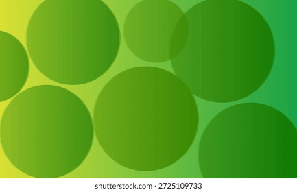 Fondo Abstractas del gradiente con los círculos verdes y amarillos superpuestos de Bokeh, eps 10