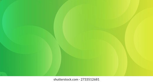 Fondo Abstractas del gradiente con los círculos verdes y amarillos superpuestos de Bokeh, Ilustración vectorial