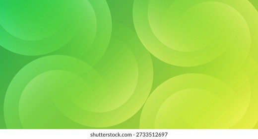 Fondo Abstractas del gradiente con los círculos verdes y amarillos superpuestos de Bokeh, decoración abstracta