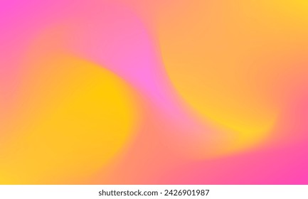 Abstract gradient background illustration of bright magenta and yellow colors. Smooth elegant modern texture vector design template for wallpaper, banner, cover, web, digital, decoration, surface