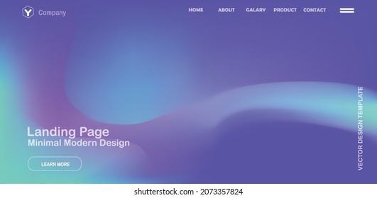 Abstract gradient background.  Landing page template. Minimal modern design. Vector illustration. Eps10