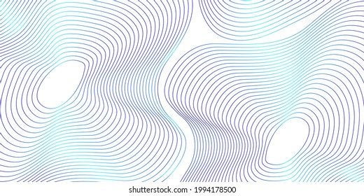 Abstract gradient background with lines. Minimal topographic line contour map style. Modern wavy geographic grid map style. Vector