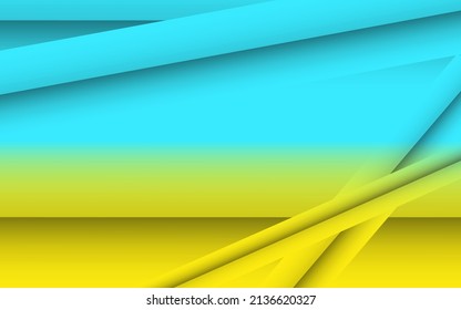 Abstract gradient background with lines, shadow and space for text in yellow and blue colors. Layout vector design for business presentations, banners, flyers, posters, invitations, cards