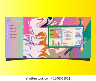 Abstract gradient background. Minimal modern design. Landing page template. Vector illustration. Eps10