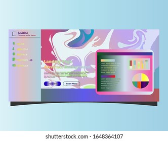 Abstract gradient background. Minimal modern design. Landing page template. Vector illustration. Eps10