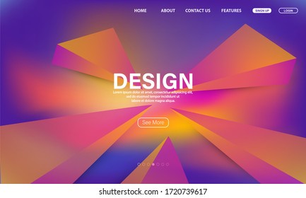 Abstract gradient background. Minimal modern design. Landing page template.