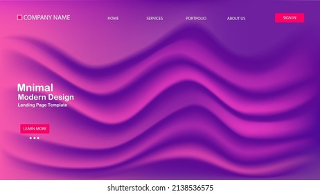 Abstract gradient background. Minimal modern design. Beautiful wave backdrop.  Landing page template. Vector illustration- Eps10