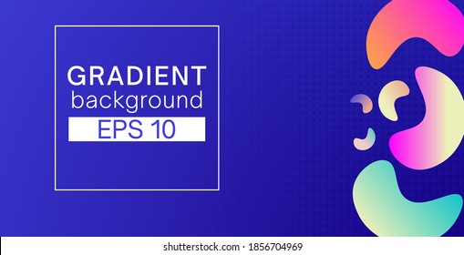 Abstract gradient background with multicolour liquid shapes. Vector illustration (EPS 10). Trendy design for banners, wallpapers.