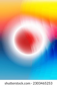Abstract gradient background with neon ring. Blurred colored art poster for decor, print, wallpaper, interior design, packaging