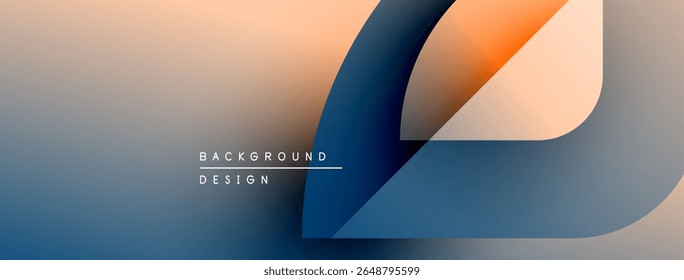 Abstract gradient background. Orange, blue hues blend smoothly. Minimalist design features curved shapes, text elements. Modern aesthetic.
