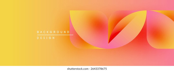 Abstract gradient background. Orange, yellow hues blend smoothly. Modern design elements create dynamic visual flow. Simple text overlay present.